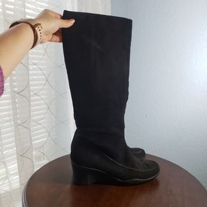 Black suede boots